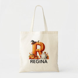 Gepersonaliseerde Monogrammed Halloween Canvas tas
