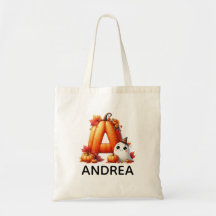 Gepersonaliseerde Monogrammed Halloween Canvas tas