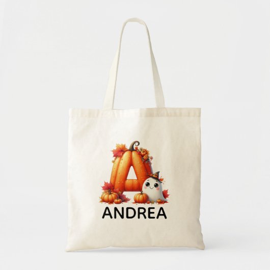 Gepersonaliseerde Monogrammed Halloween Canvas tas (Voorkant)