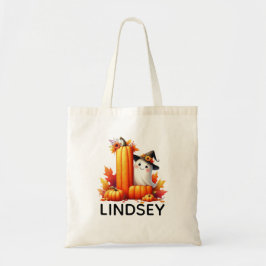 Gepersonaliseerde Monogrammed Halloween Canvas tas