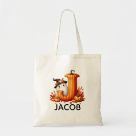 Gepersonaliseerde Monogrammed Halloween Canvas tas