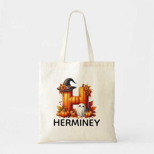 Gepersonaliseerde Monogrammed Halloween Canvas tas (Voorkant)