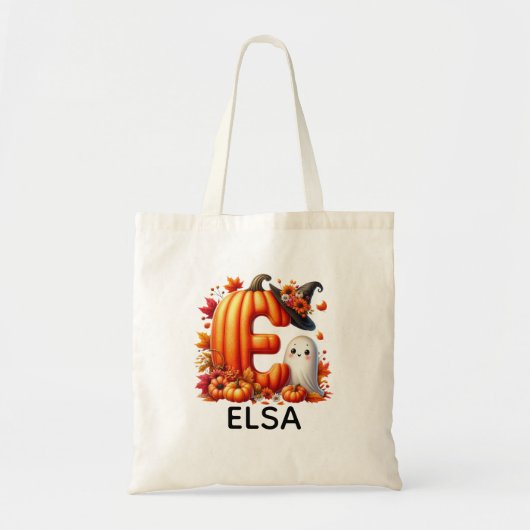 Gepersonaliseerde Monogrammed Halloween Canvas tas (Voorkant)