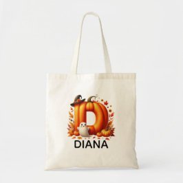 Gepersonaliseerde Monogrammed Halloween Canvas tas