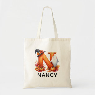 Gepersonaliseerde Monogrammed Halloween Canvas tas