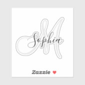Gepersonaliseerde Monogrammed Handgeschreven Naam Sticker (Vel)