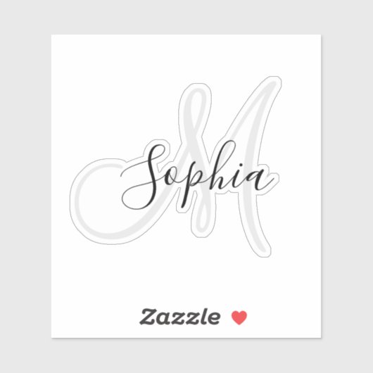 Gepersonaliseerde Monogrammed Handgeschreven Naam Sticker (Vel)