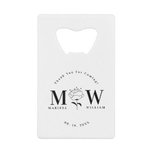 Gepersonaliseerde Monogrammed Huwelijkscadeaus Fav Creditkaart Flessenopener