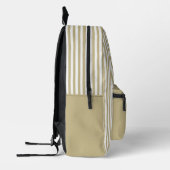 Gepersonaliseerde Monogrammed Khaki Shade Stripes Bedrukte Rugzak (Links)