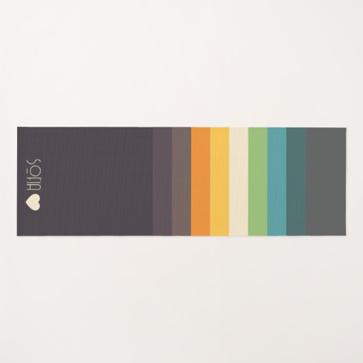 Gepersonaliseerde Monogrammed Kleur Gestreept Yogamat (Voorkant (horizontaal))