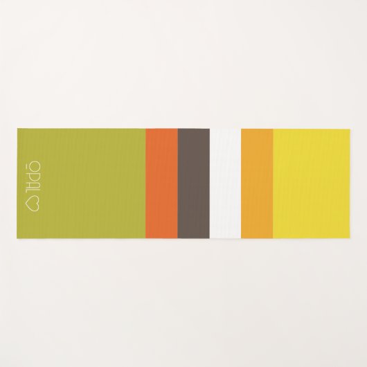 Gepersonaliseerde Monogrammed Kleurenstroken Yogamat (Voorkant (horizontaal))