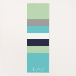 Gepersonaliseerde Monogrammed Kleurenstroken Yogamat