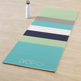 Gepersonaliseerde Monogrammed Kleurenstroken Yogamat