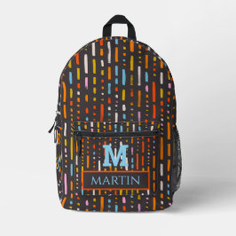 Gepersonaliseerde monogrammed kleurrijke Abstract Bedrukte Rugzak