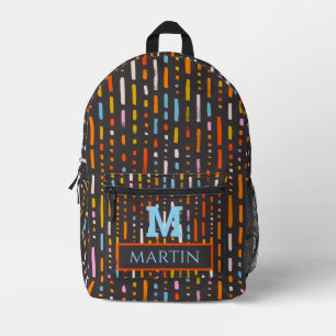 Gepersonaliseerde monogrammed kleurrijke Abstract Bedrukte Rugzak