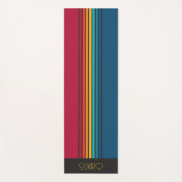 Gepersonaliseerde Monogrammed Kleurrijke Gestreept Yogamat