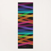 Gepersonaliseerde Monogrammed Kleurrijke Gestreept Yogamat (Achterkant)