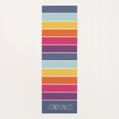 Gepersonaliseerde Monogrammed Kleurrijke Gestreept Yogamat (Achterkant)