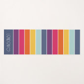 Gepersonaliseerde Monogrammed Kleurrijke Gestreept Yogamat (Voorkant (horizontaal))