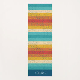 Gepersonaliseerde Monogrammed Kleurrijke Gestreept Yogamat