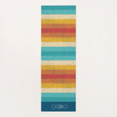 Gepersonaliseerde Monogrammed Kleurrijke Gestreept Yogamat (Achterkant)