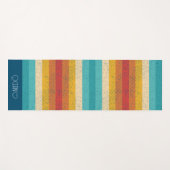 Gepersonaliseerde Monogrammed Kleurrijke Gestreept Yogamat (Voorkant (horizontaal))