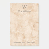 Gepersonaliseerde Monogrammed Marble Post-it® Notes (Voorkant)