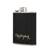 Gepersonaliseerde Monogrammed Moderne Zwarte Gecon Heupfles (Links)