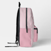 Gepersonaliseerde Monogrammed Pastel Roze Strepen Bedrukte Rugzak (Links)