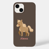 Gepersonaliseerde Monogrammed Pony Paard Meisje Case-Mate iPhone Case (Achterkant)