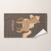 Gepersonaliseerde Monogrammed Pony Paard Meisje Handdoek (Handdoek)