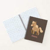 Gepersonaliseerde Monogrammed Pony Paard Meisje Notitieboek (Binnen)