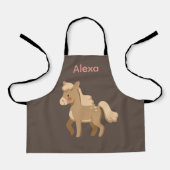 Gepersonaliseerde Monogrammed Pony Paard Meisje Schort (Voorkant)