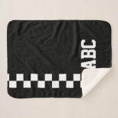 Gepersonaliseerde Monogrammed Racing Flag Sport Th Sherpa Deken (Voorkant (horizontaal))
