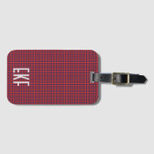 Gepersonaliseerde Monogrammed Rood en Blauw Pset Bagagelabel (Voorkant (horizontaal))