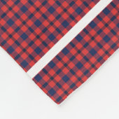 Gepersonaliseerde Monogrammed Rood en Blauw Pset Fleece Deken (Hoek)