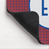 Gepersonaliseerde Monogrammed Rood en Blauw Pset Muismat (Hoek)