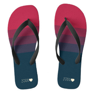 Gepersonaliseerde Monogrammed Rood en Zwart Gradat Teenslippers