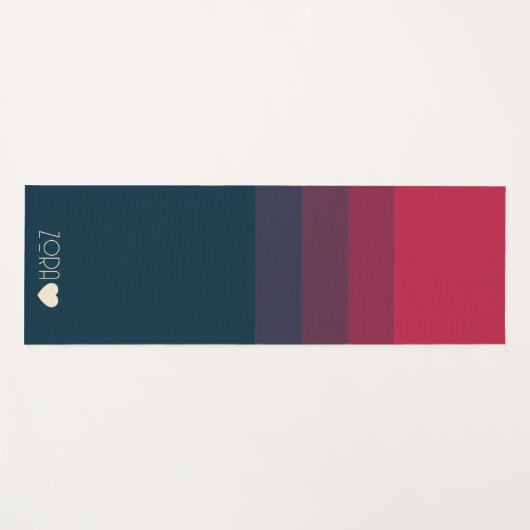 Gepersonaliseerde Monogrammed Rood en Zwart Gradat Yogamat (Voorkant (horizontaal))