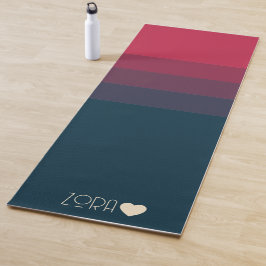 Gepersonaliseerde Monogrammed Rood en Zwart Gradat Yogamat