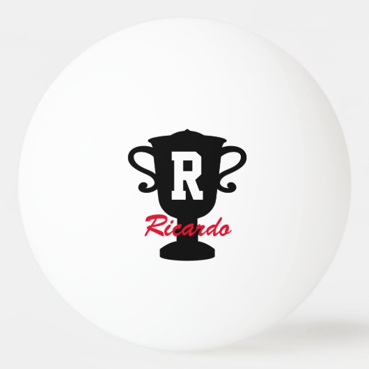 Gepersonaliseerde monogrammed-trofee ping pongbal pingpongbal (Voorkant)