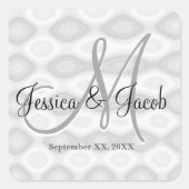 Gepersonaliseerde Monogrammed Trouwstickers Vierkante Sticker (Voorkant)