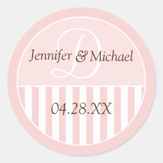 Gepersonaliseerde monogrammed Wedding Favor Labels (Voorkant)