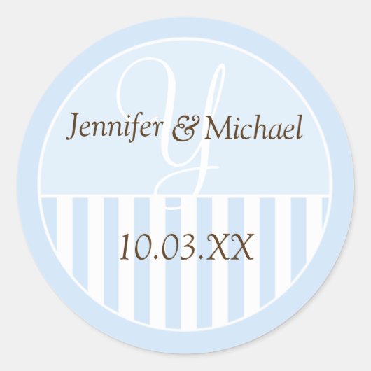Gepersonaliseerde monogrammed Wedding Favor Labels (Voorkant)