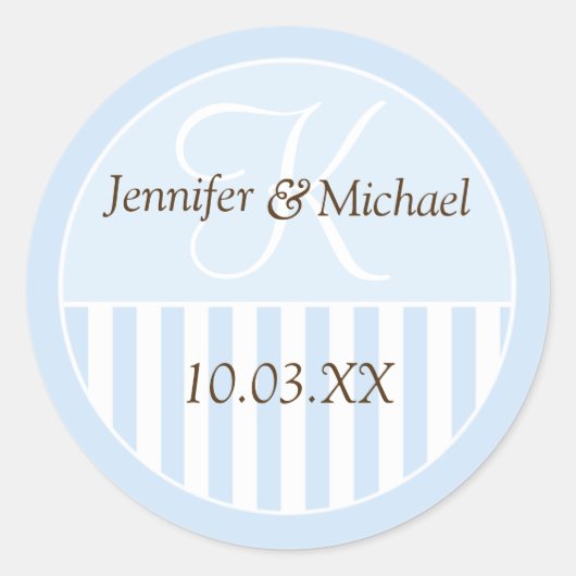 Gepersonaliseerde monogrammed Wedding Favor Labels (Voorkant)