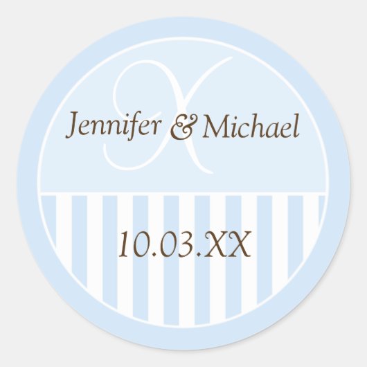 Gepersonaliseerde monogrammed Wedding Favor Labels (Voorkant)