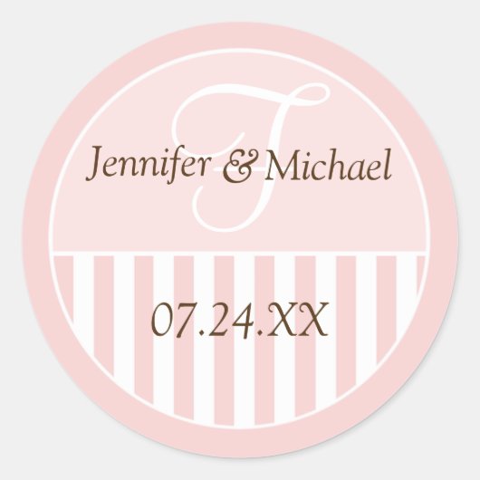 Gepersonaliseerde monogrammed Wedding Favor Labels (Voorkant)