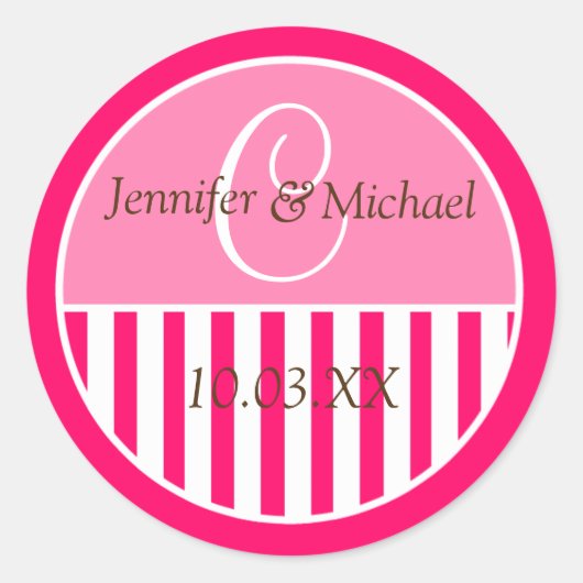 Gepersonaliseerde monogrammed Wedding Favor Labels (Voorkant)