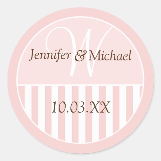Gepersonaliseerde monogrammed Wedding Favor Labels (Voorkant)