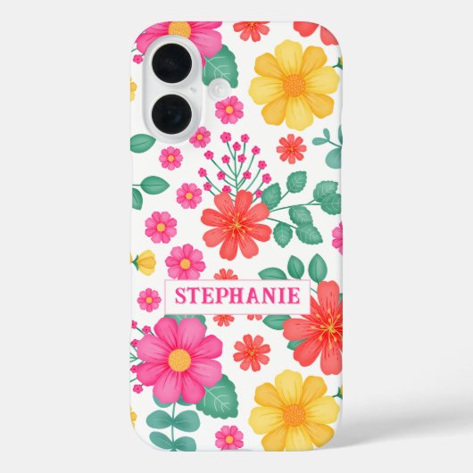 Gepersonaliseerde Monogrammed Wildflower Bloemen S Case-Mate iPhone Case (Achterkant)